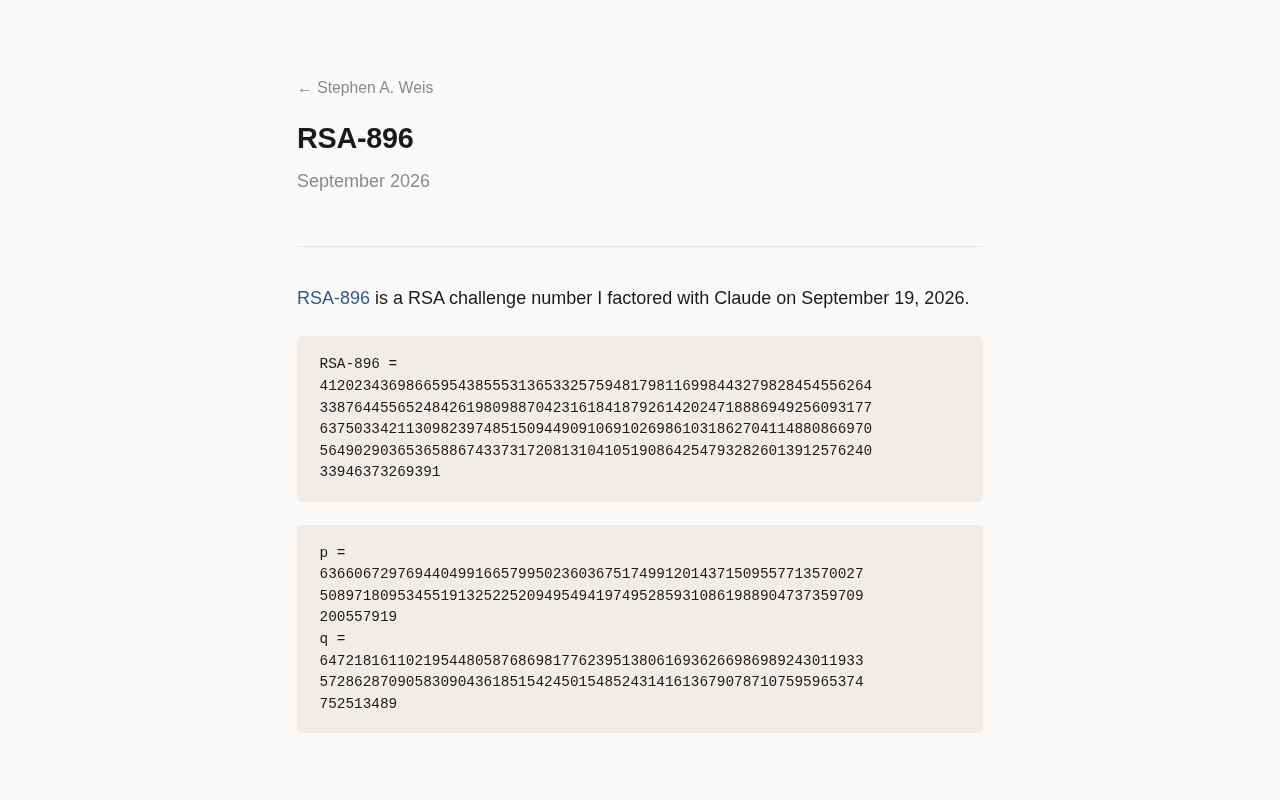 RSA-896:一次高热度分享背后的密码学挑战