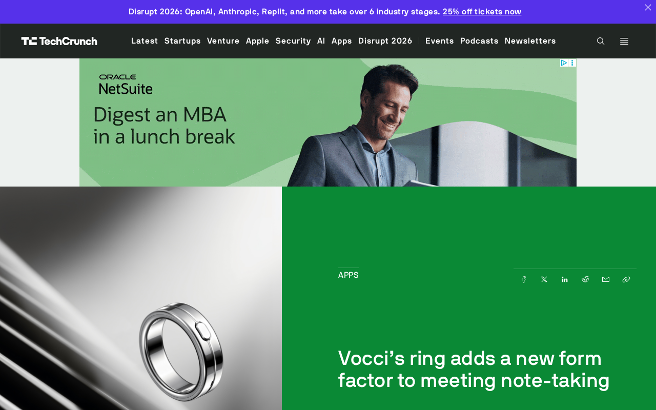 Vocci Smart Ring: A New Form Factor for Meeting Notes — and a Privacy Problem