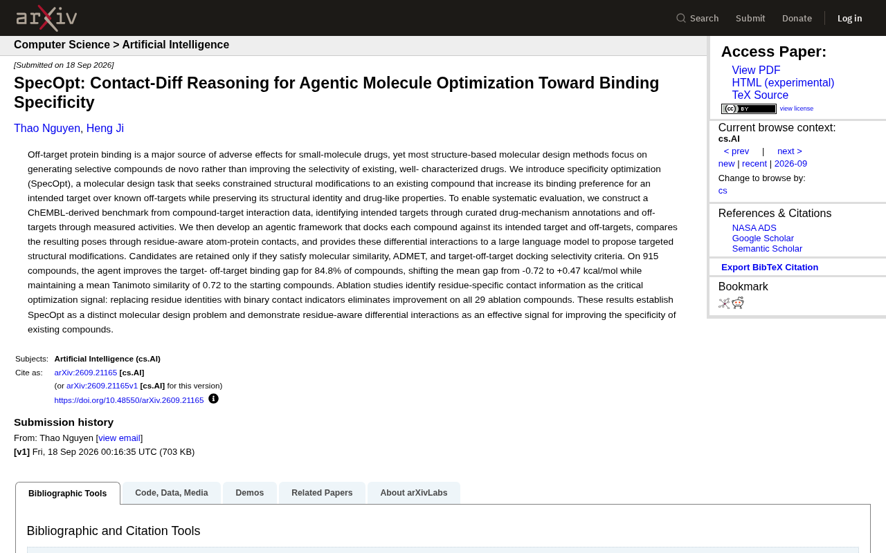 SpecOpt: An Agentic Framework for Optimizing Drug Molecule Target Specificity