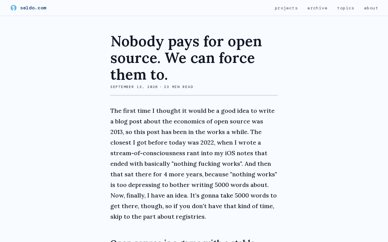 Nobody Pays for Open Source Software — Can We Force Them To?
