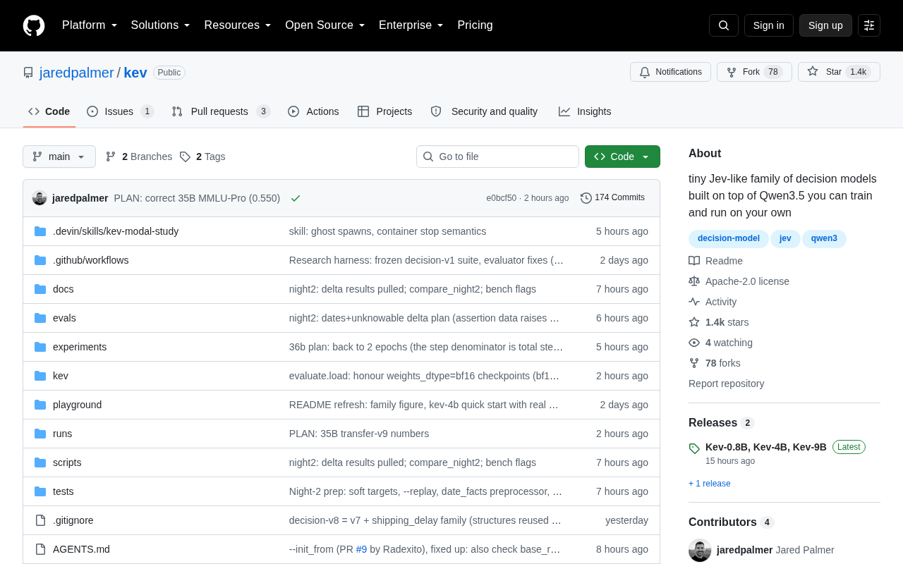 Kev: A Lightweight Decision Model Family Built on Qwen3.5