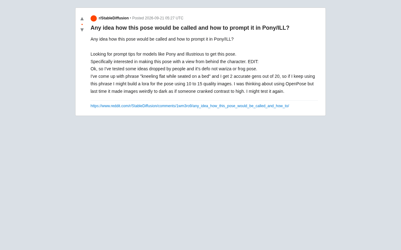 Pony/Illustrious模型姿势提示词攻略:从关键词到LoRA训练