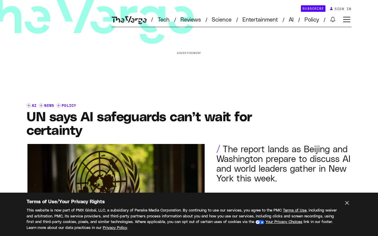 UN Warns: AI Safety Governance Cannot Wait for Risks to Become Fully Clear