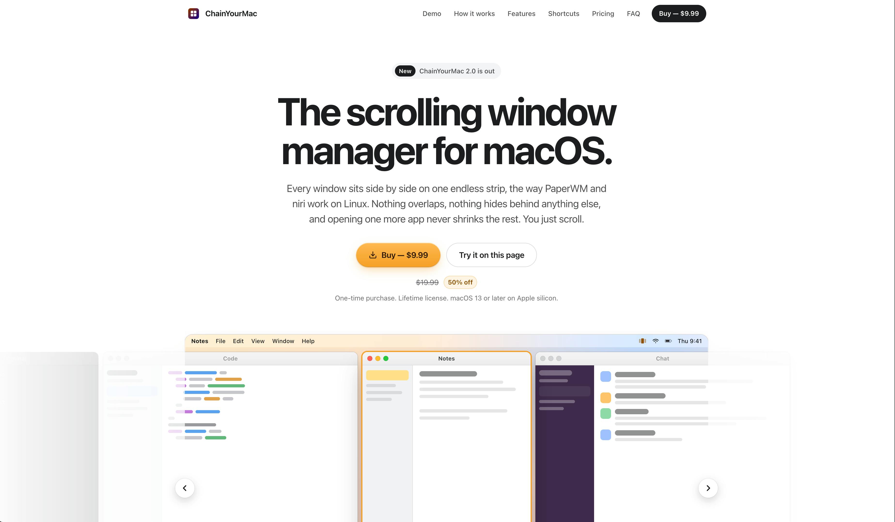 Chain Your Mac: Bringing Scrolling Window Management to macOS