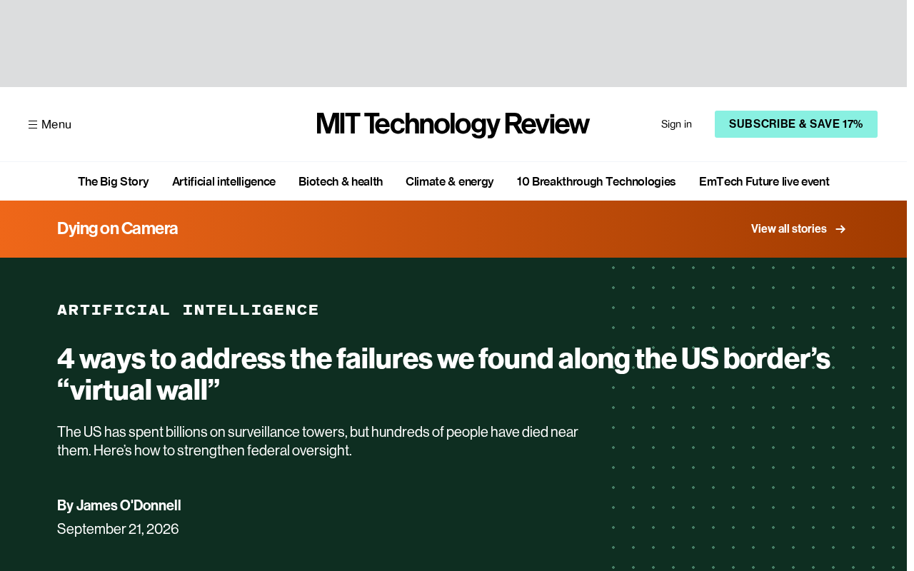美墨边境"虚拟墙"失效调查:AI监控塔背后的四大问题