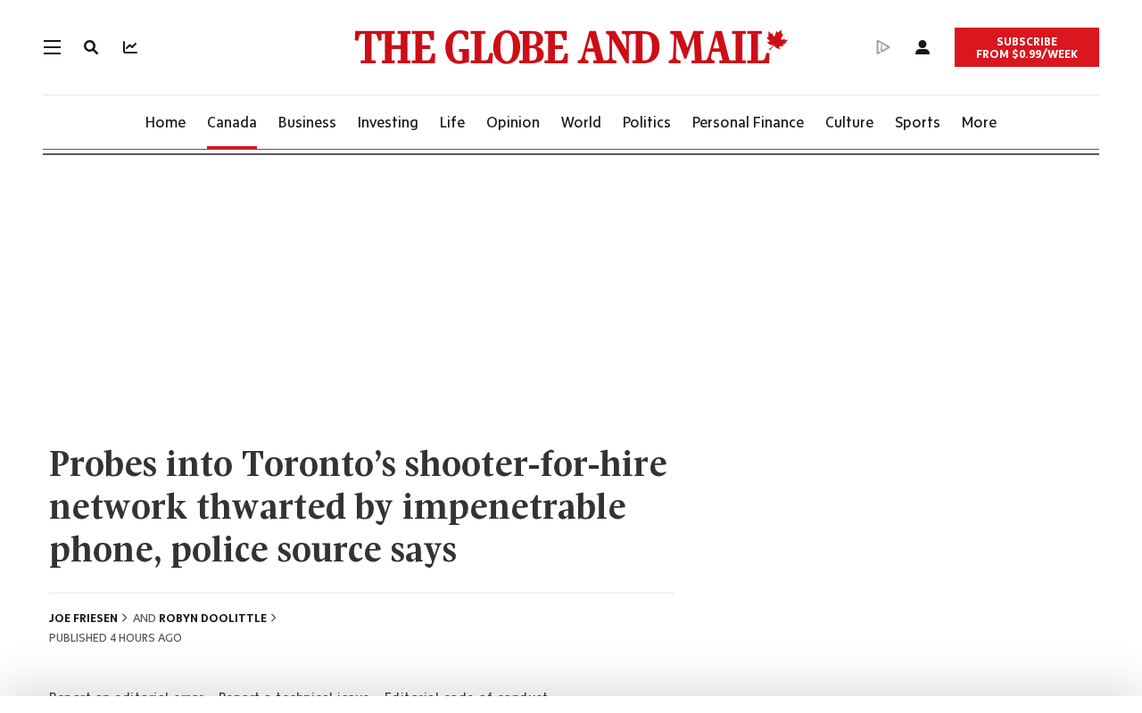 How Encrypted Phones Are Blocking Toronto's Shooter-for-Hire Investigation