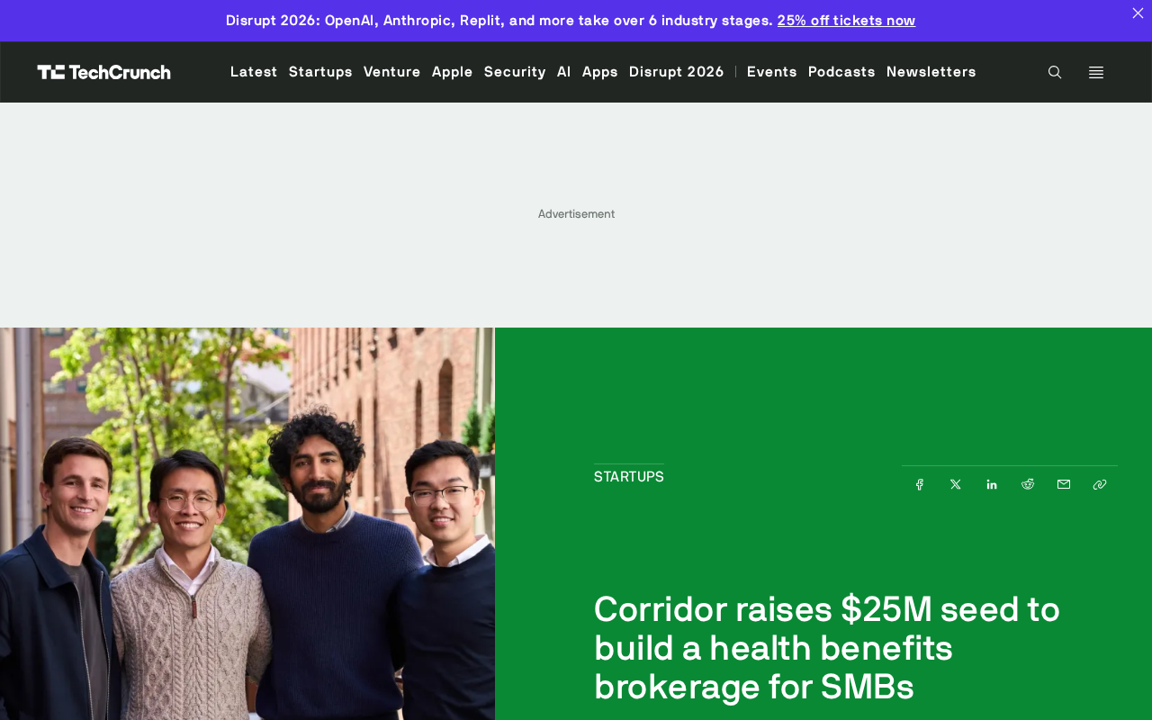 Corridor Raises $25M Seed Round Targeting the SMB Health Benefits Brokerage Market