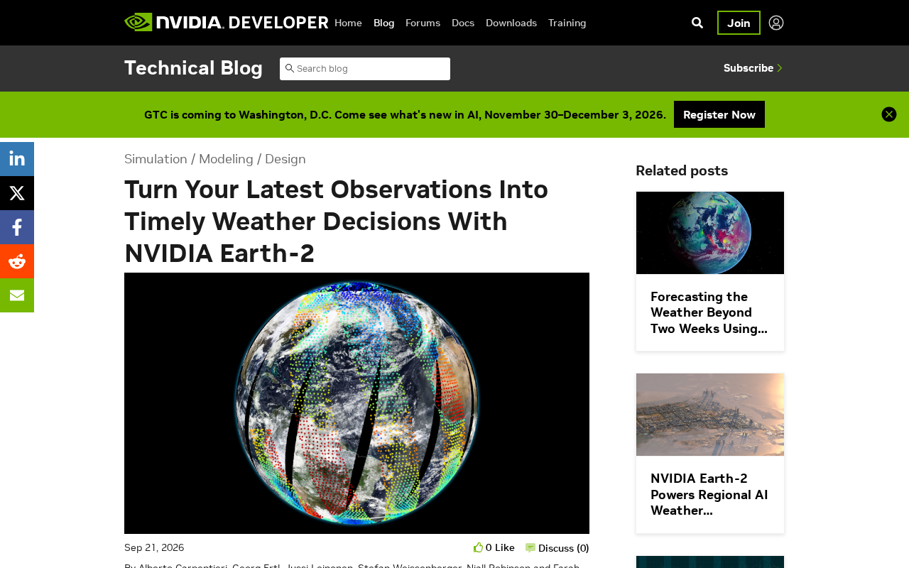 NVIDIA Earth-2: An AI Platform for Weather Decision-Making Powered by Real-Time Observations