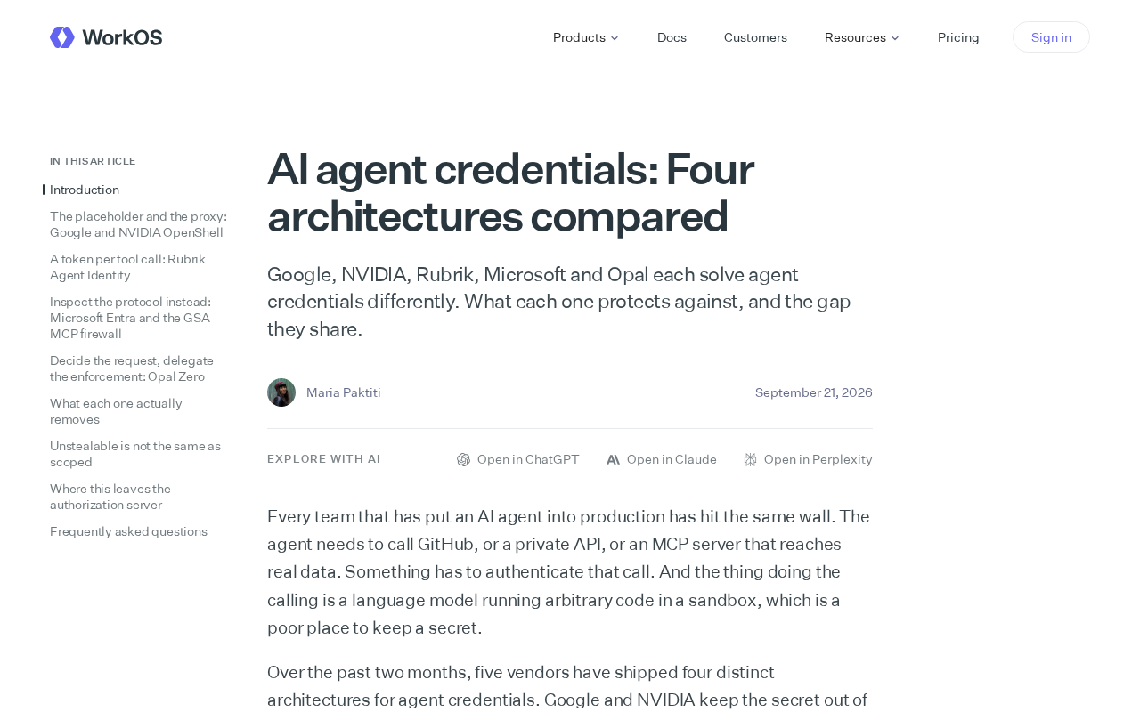 AI Agent 凭证管理:四种架构方案的对比与共同短板