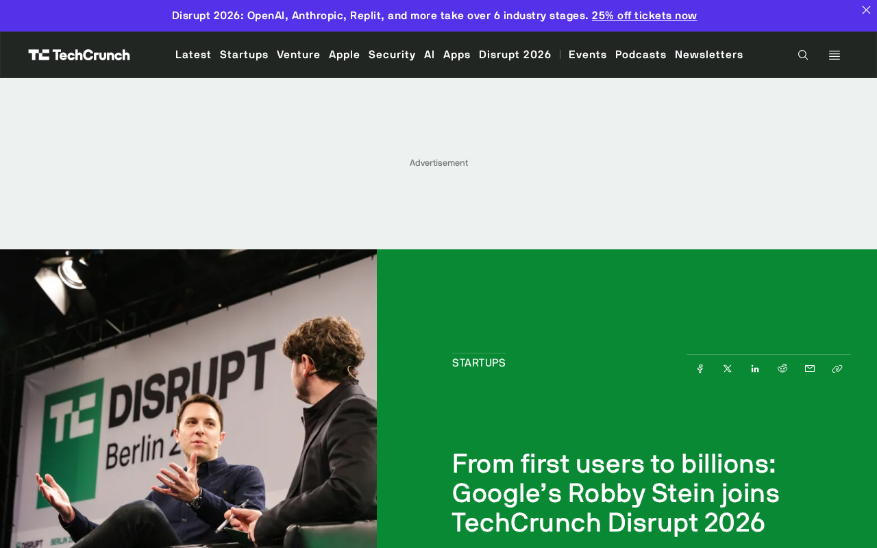 Google's Robby Stein to Take the Stage at TechCrunch Disrupt 2026