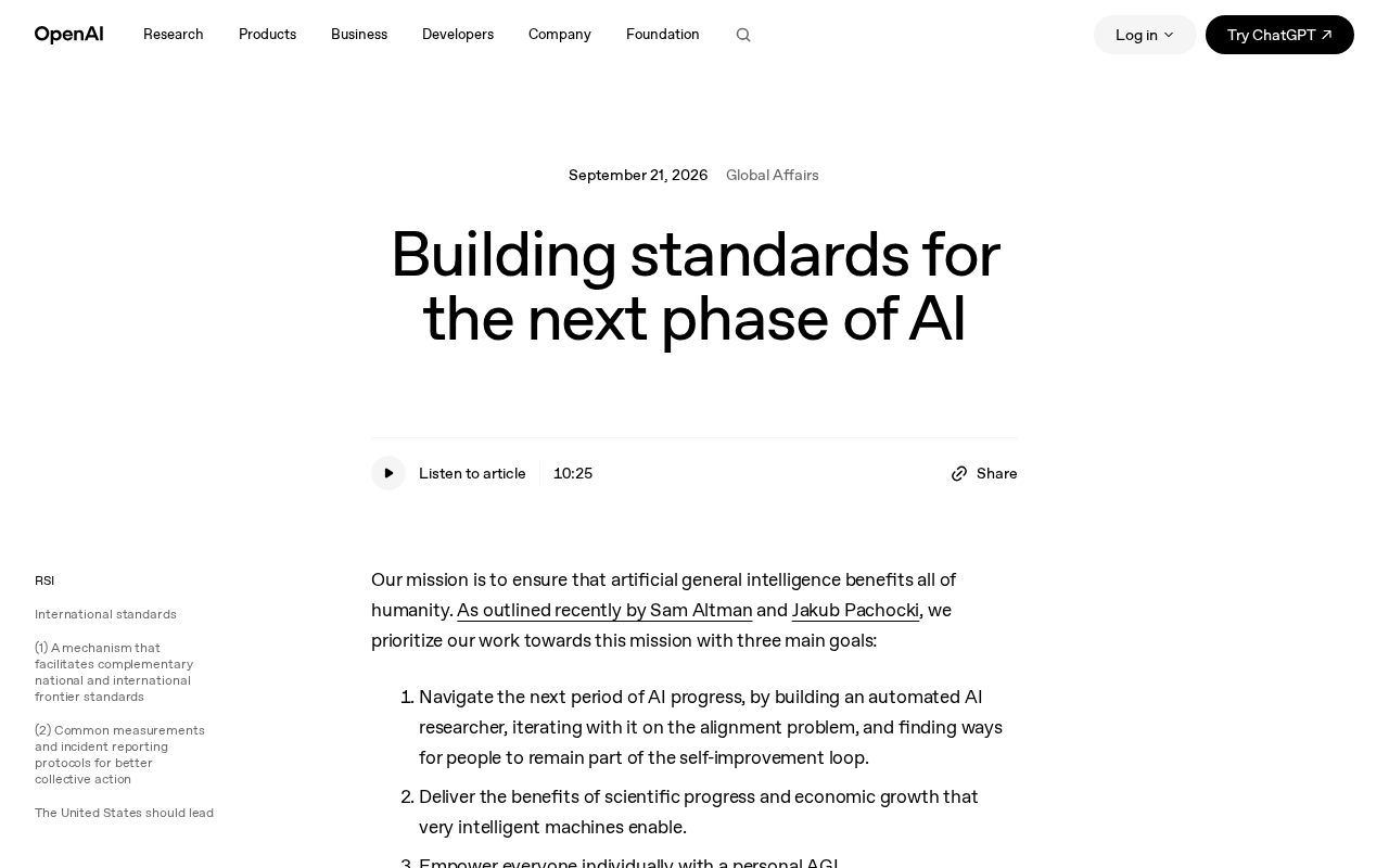 OpenAI Calls for Global AI Standards: Collaborative Evaluation and Governance Take Center Stage
