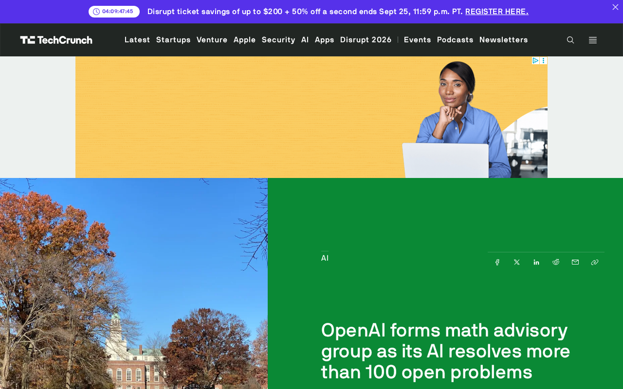 OpenAI Forms Math Advisory Group as Its AI Solves 100+ Open Problems