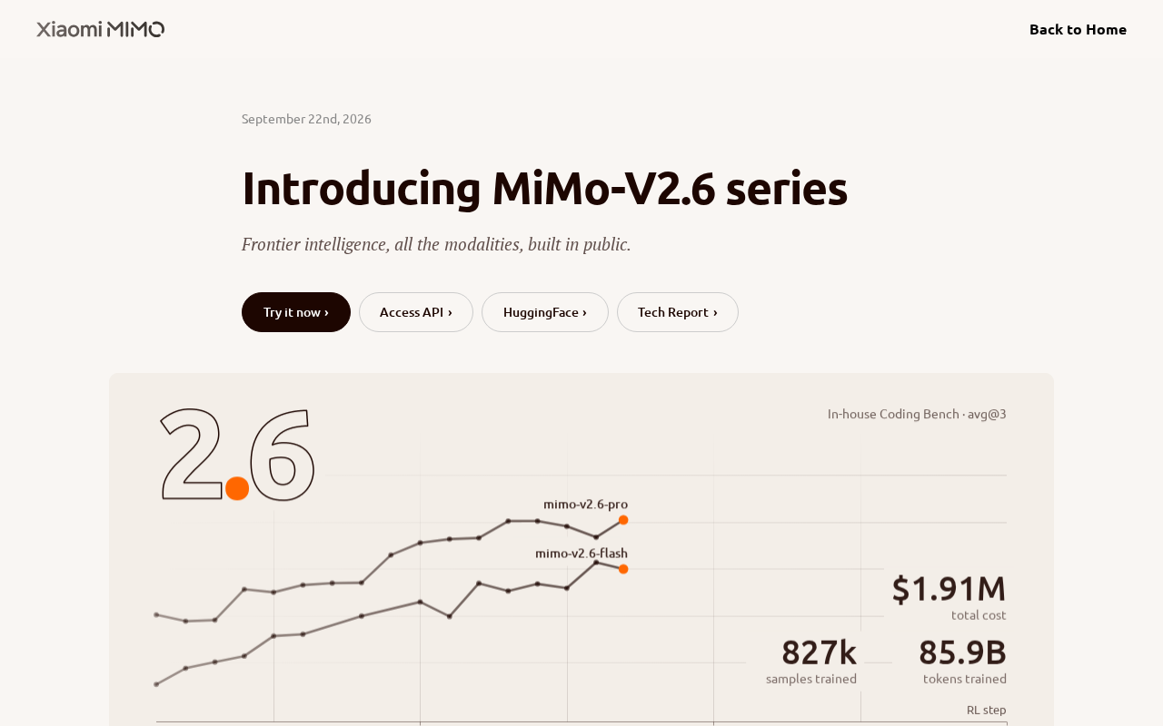 Xiaomi MiMo v2.6 Released: Another Step Forward for Open-Source LLMs