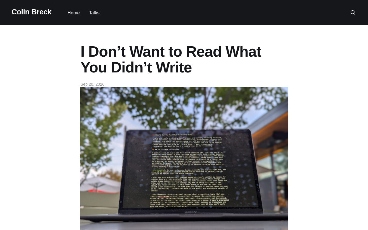 rss source: I don't want to read what you didn't write