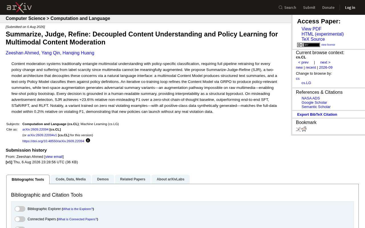 SJR Architecture: A New Paradigm for Multimodal Content Moderation That Decouples Content Understanding from Policy Learning