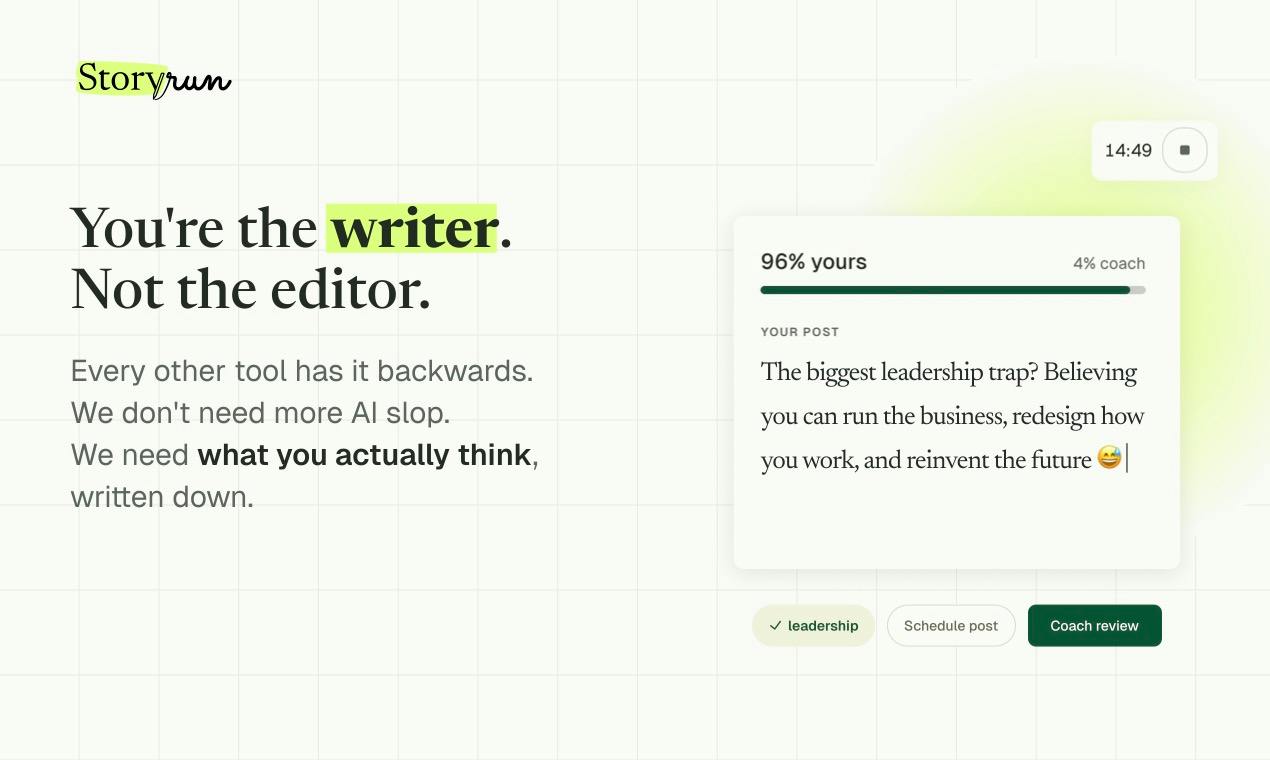 thestory.run: The AI Writing Coach That Teaches You to Write — Instead of Writing for You