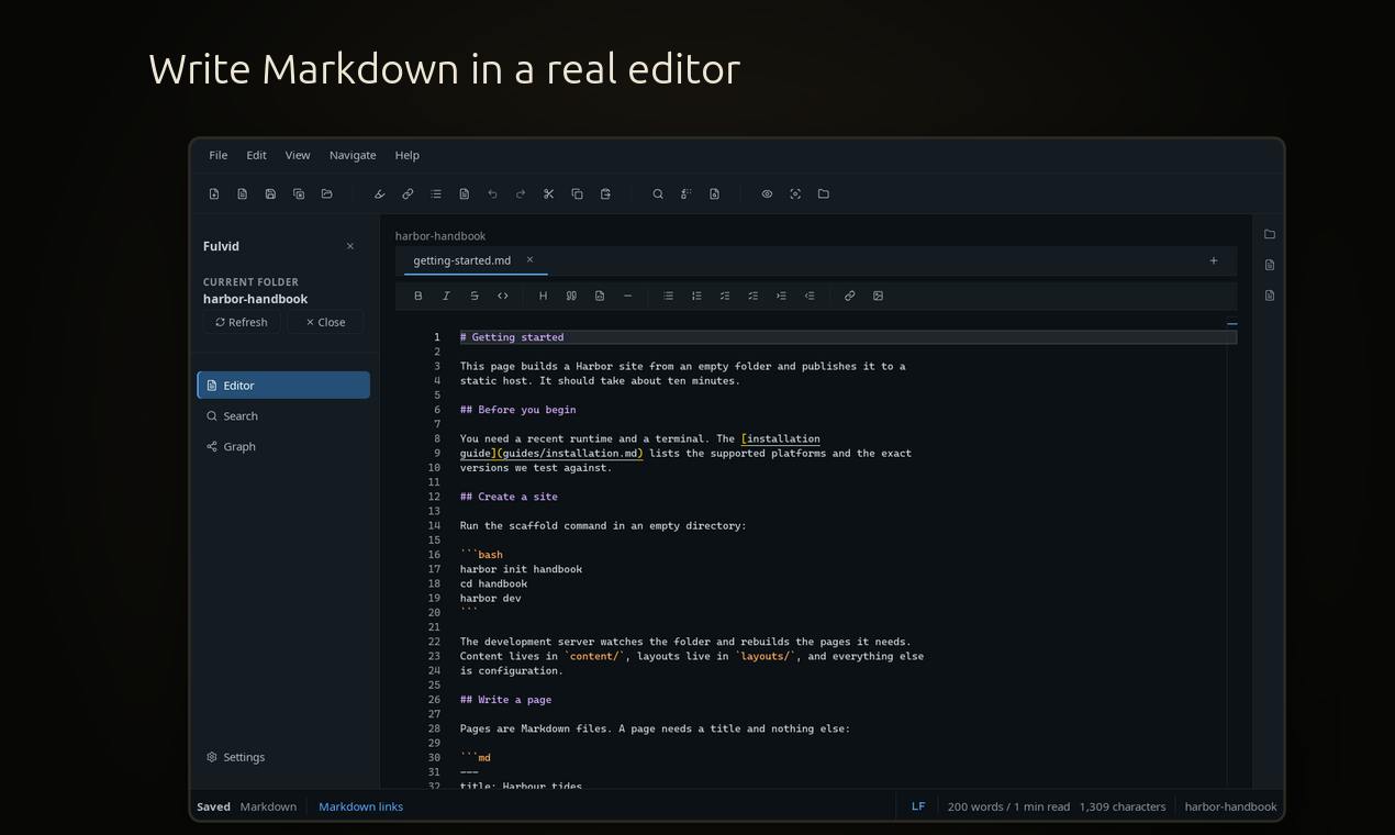 Fulvid: A Markdown/MDX Desktop Editor for Open Knowledge