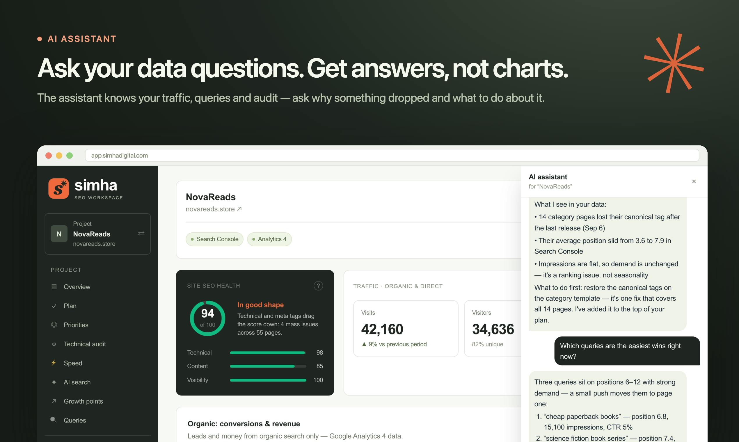 Simha Digital: The AI SEO Workbench That Tells You What to Fix