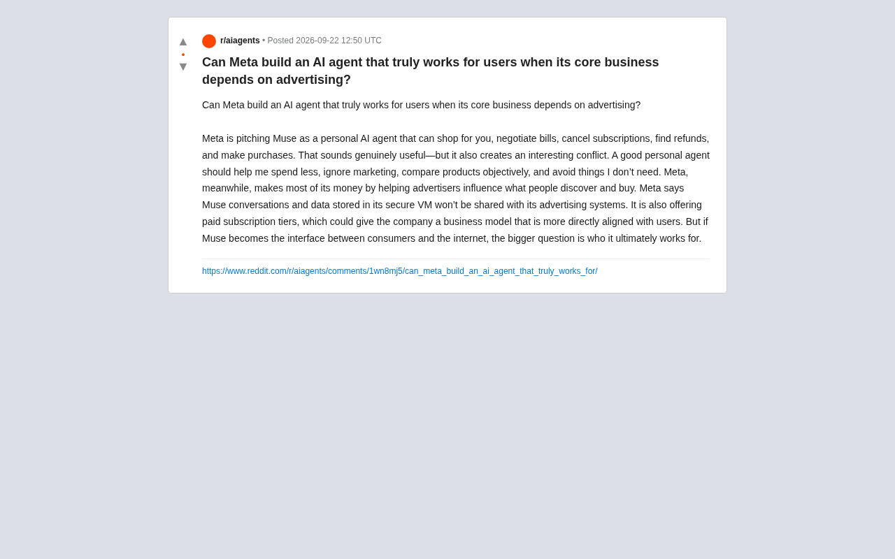 reddit讨论:Meta能否打造真正为用户服务的AI助手