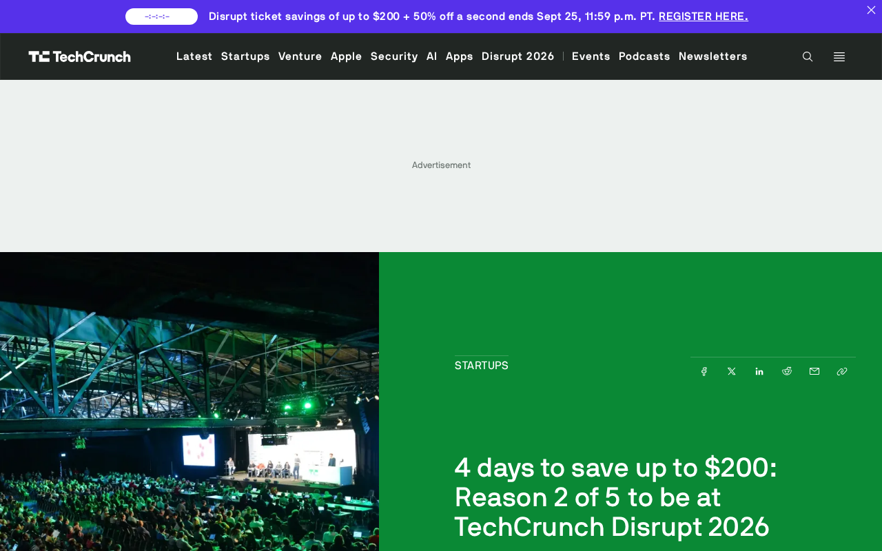 TechCrunch Disrupt 2026 Early Bird Deal: Save Up to $200 for a Limited Time