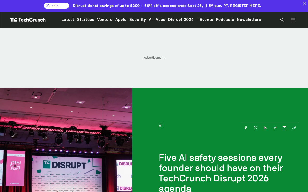 TechCrunch Disrupt 2026: Five AI Safety Sessions Every Founder Should Attend