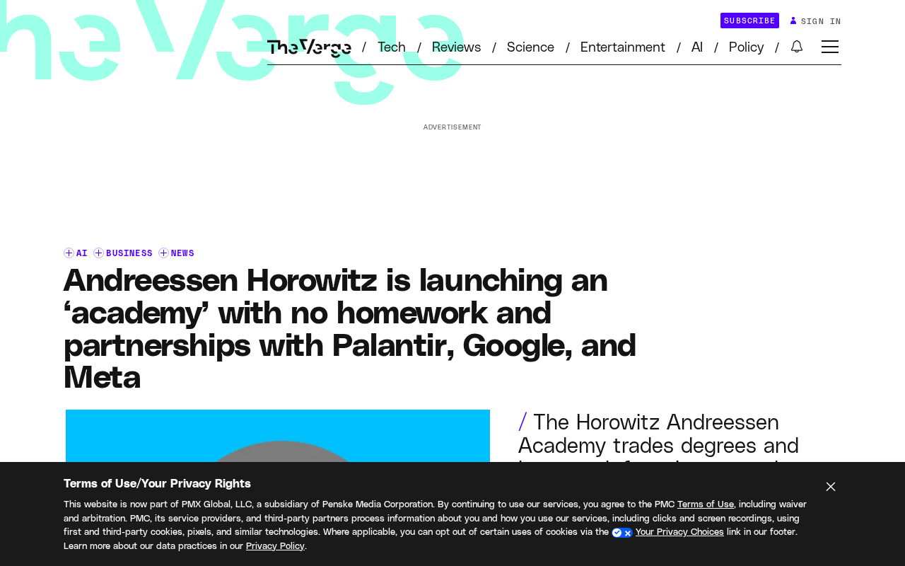 a16z Launches Elite 'No Homework' Academy: Partners with OpenAI, Google, and 10 Tech Giants, Backed by $42M