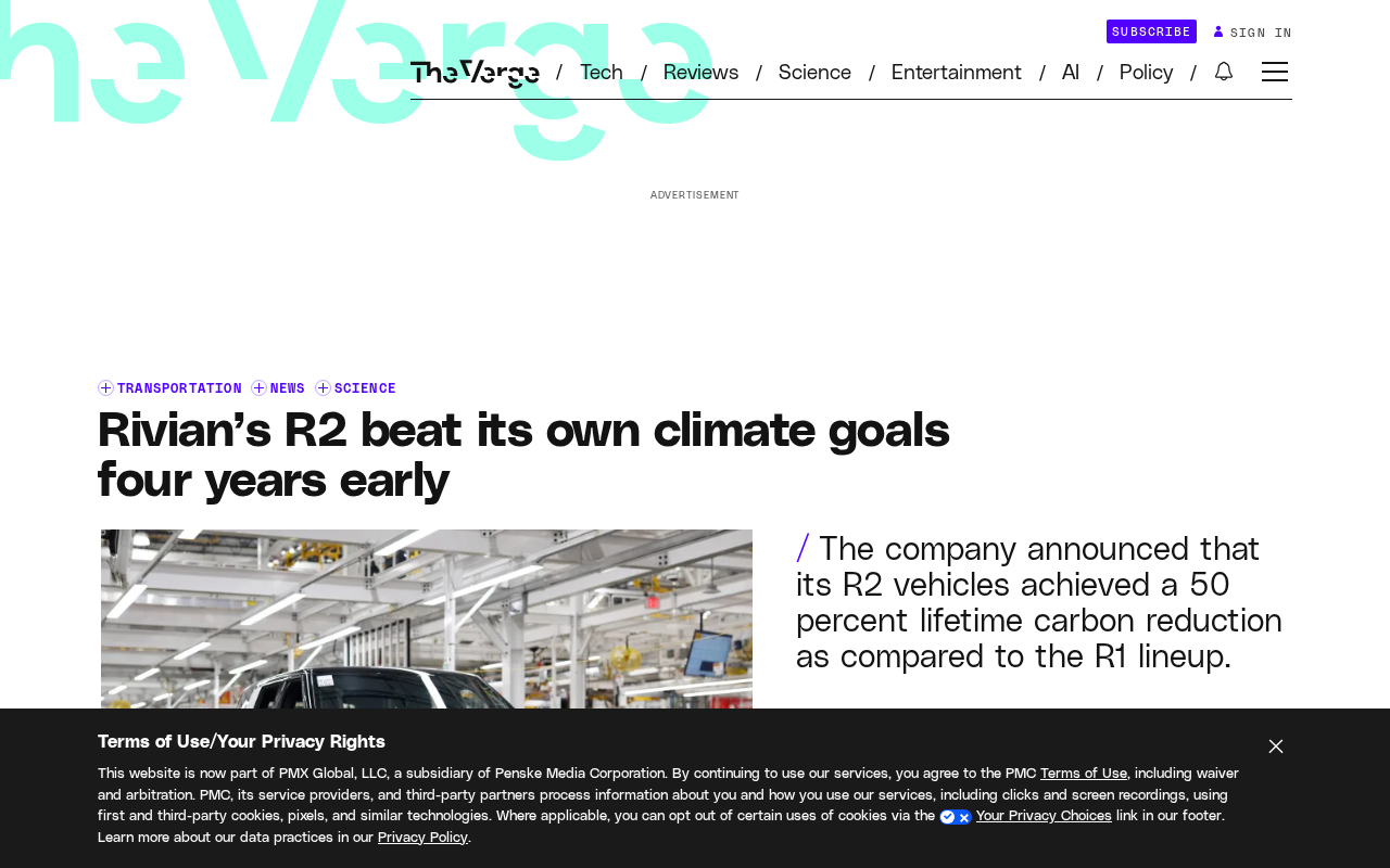 Rivian R2 Hits Climate Goals Four Years Early — and It's Cheaper Too