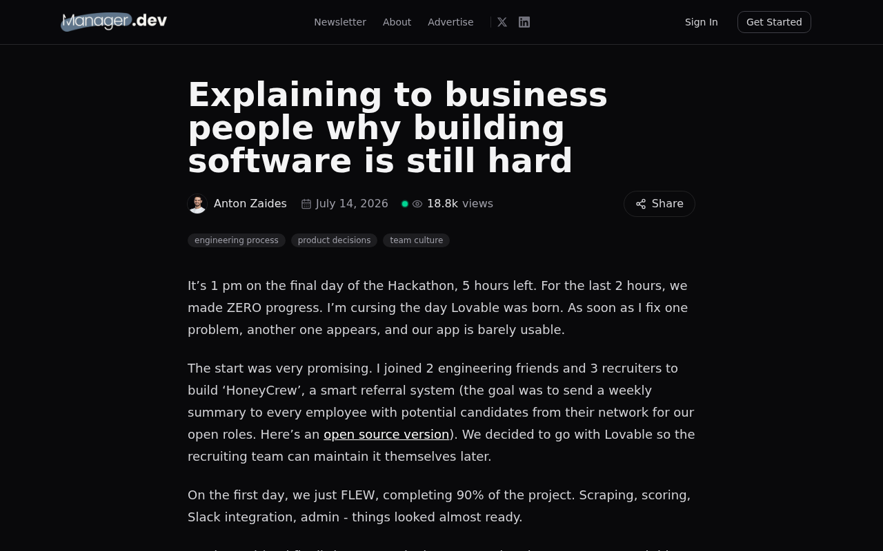 Why Is Software Development Still Hard? The Truth Explained for Business People