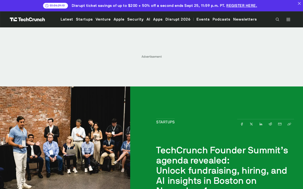 TechCrunch Founder Summit Agenda Announced