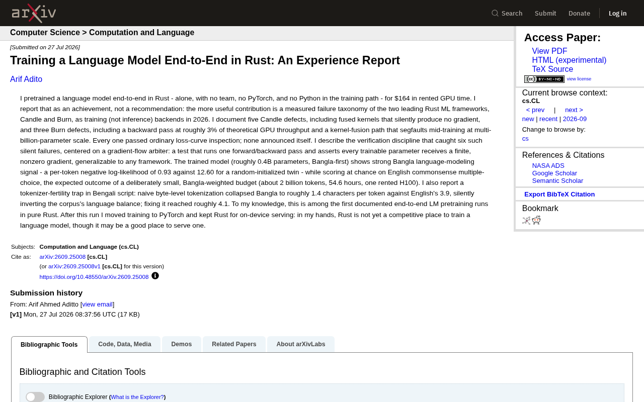 Training a Language Model in Pure Rust: The Framework Pitfalls Behind a $164 Experiment