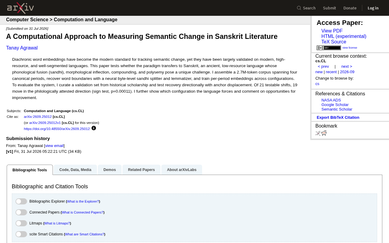 Tracking Sanskrit Semantic Change with Computational Methods: NLP Challenges for Low-Resource Ancient Languages