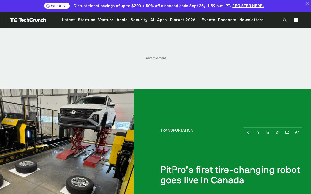 PitPro Tire-Changing Robot Debuts in Canada: Four Tires in 15 Minutes