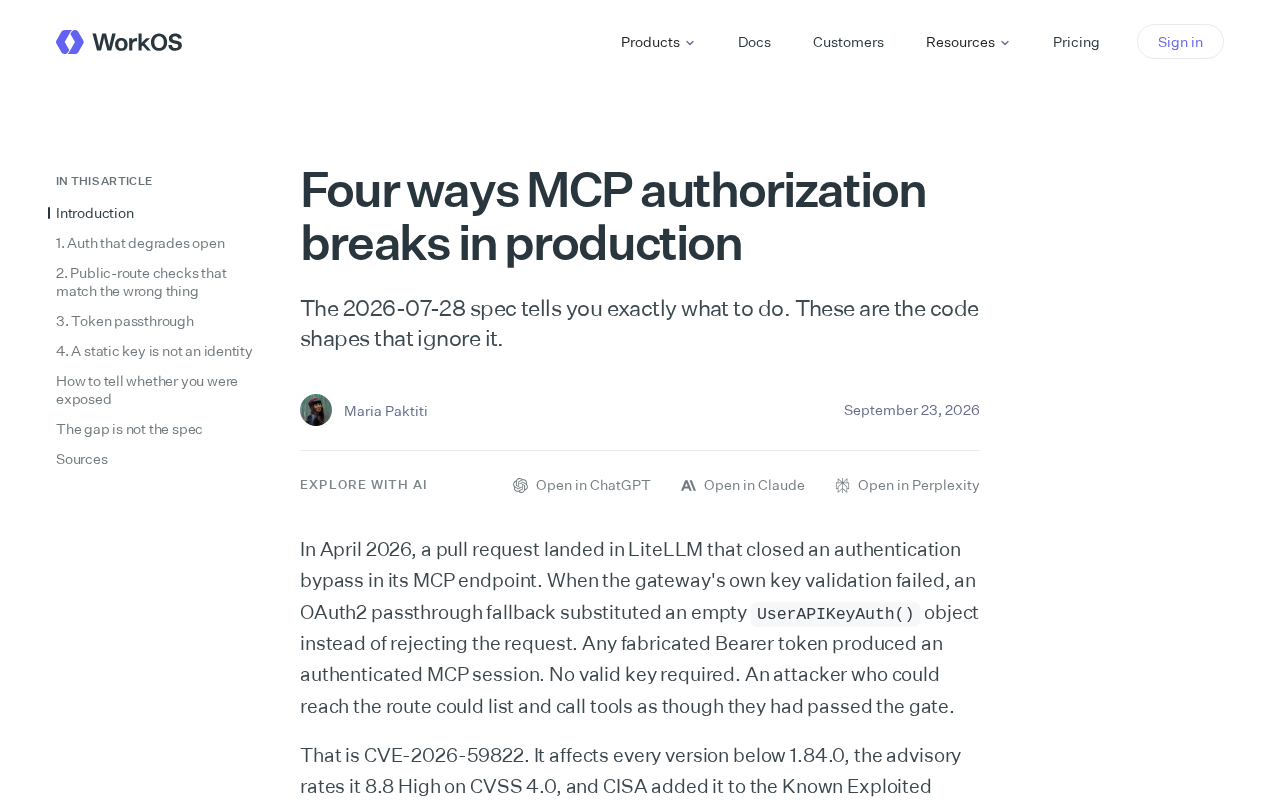 Four Ways MCP Authorization Breaks Down in Production