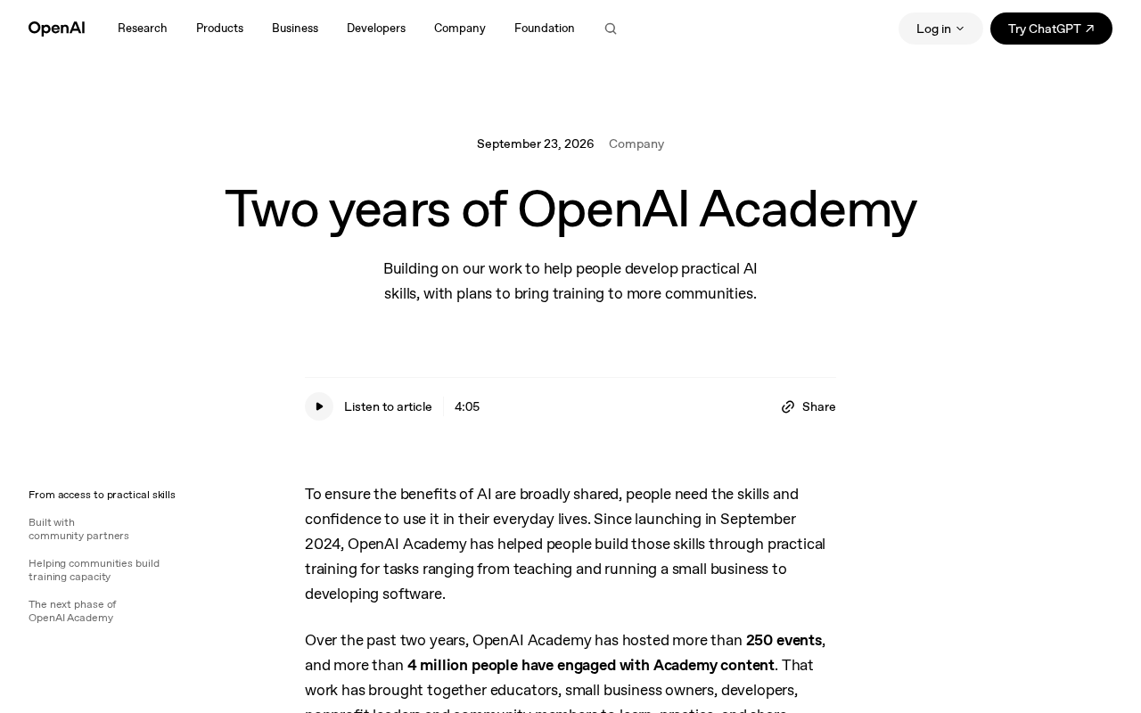 OpenAI Academy两周年:AI技能普惠的进展与挑战