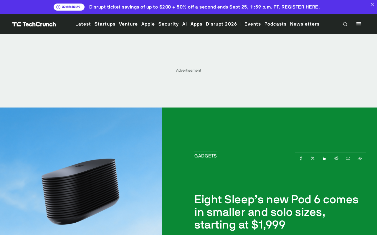 Eight Sleep Launches Pod 6 Smart Mattress: Smaller Sizes, Solo Version, Starting at $1,999