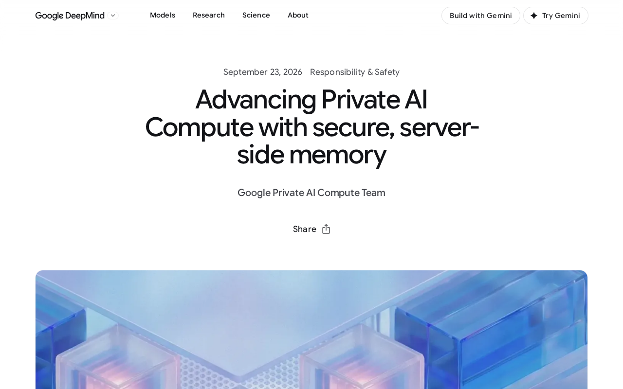 A New Frontier in Private AI Compute: Secure Server-Side Memory