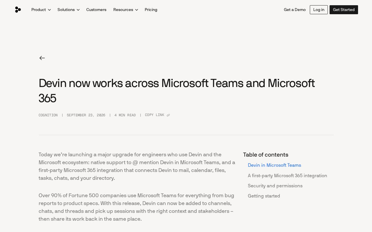 Devin Integrates with Microsoft Teams and Microsoft 365, Bringing AI Engineering into Enterprise Collaboration