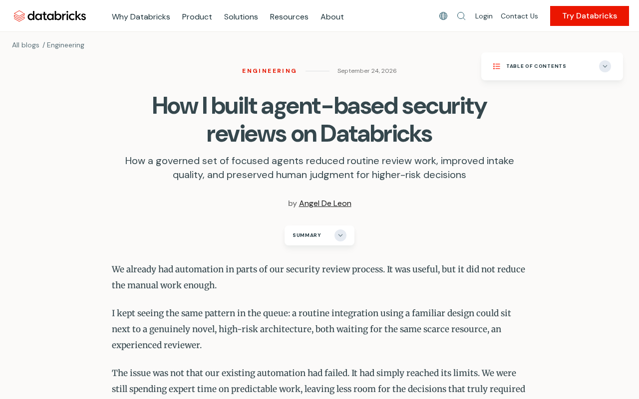 在Databricks上构建基于Agent的安全审查系统