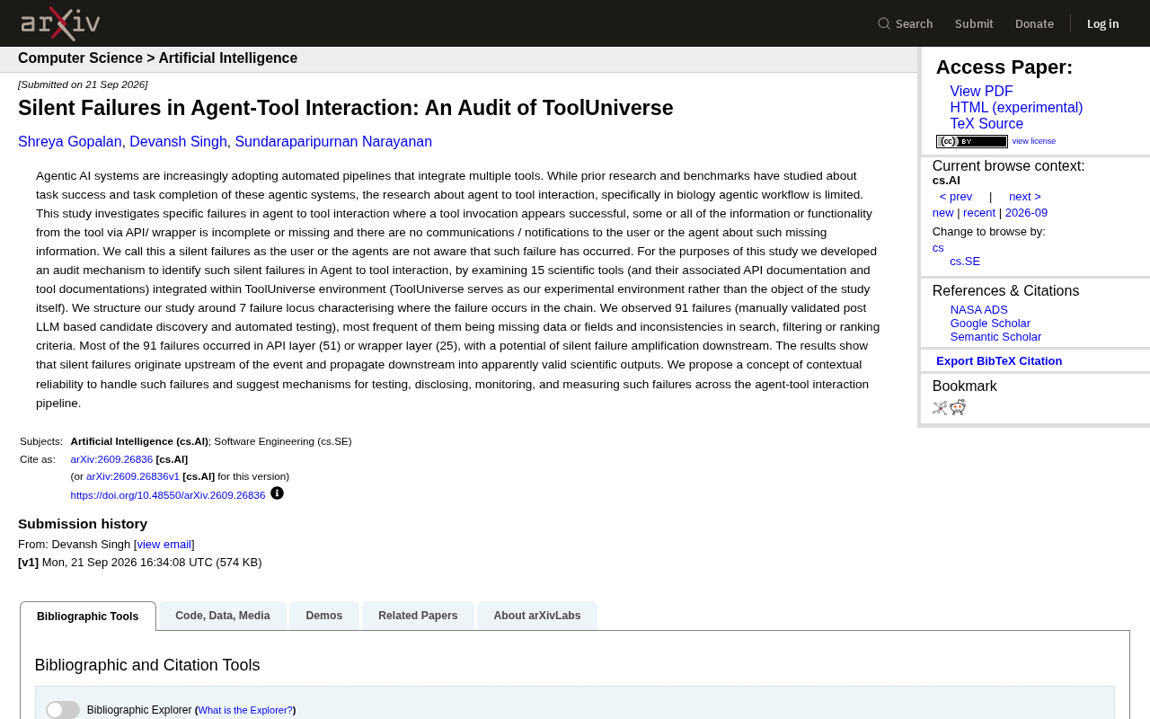 Silent Failures in Agentic Tool Interactions: A ToolUniverse Audit Study