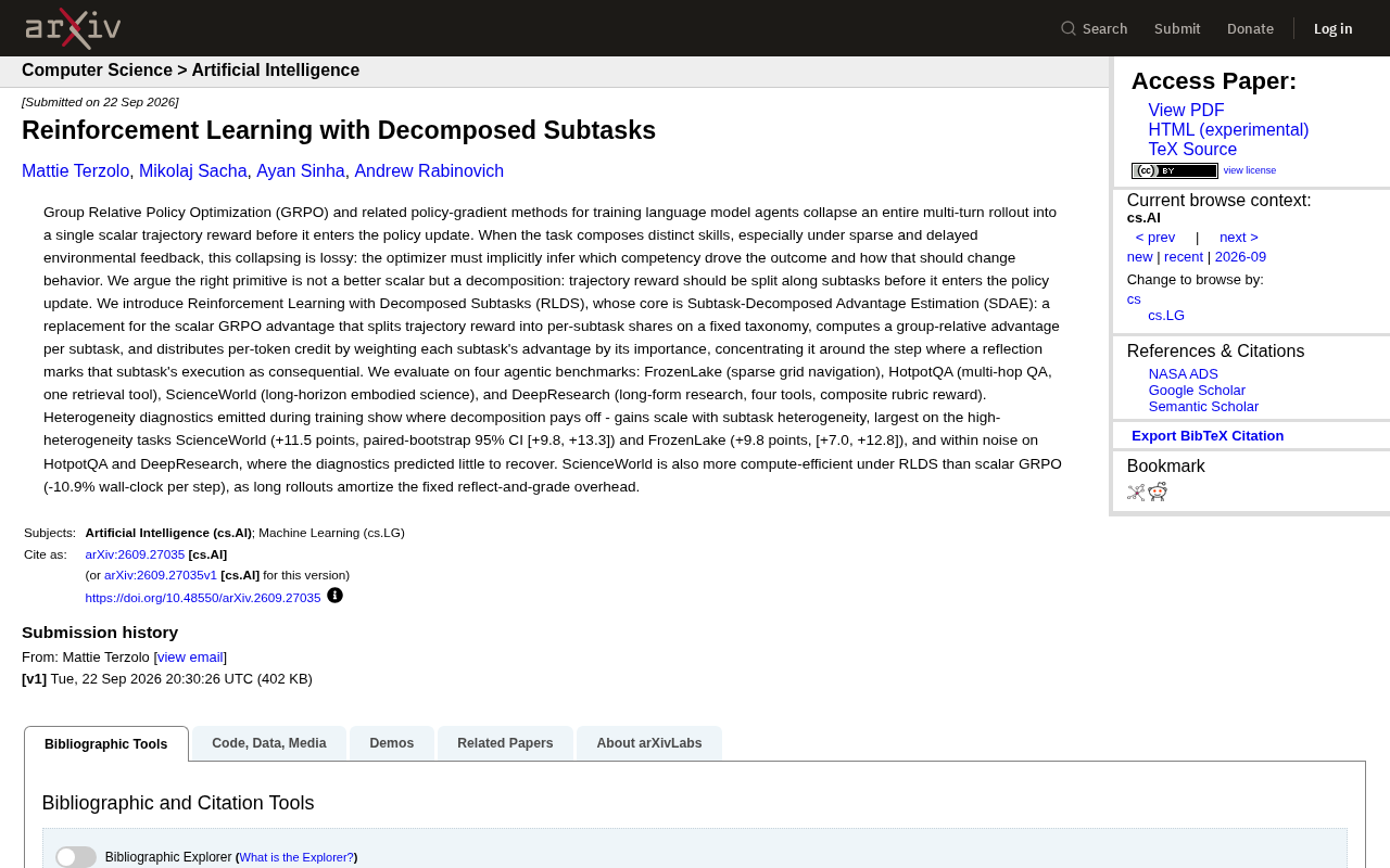 RLDS: Rethinking Credit Assignment in Reinforcement Learning via Subtask Decomposition