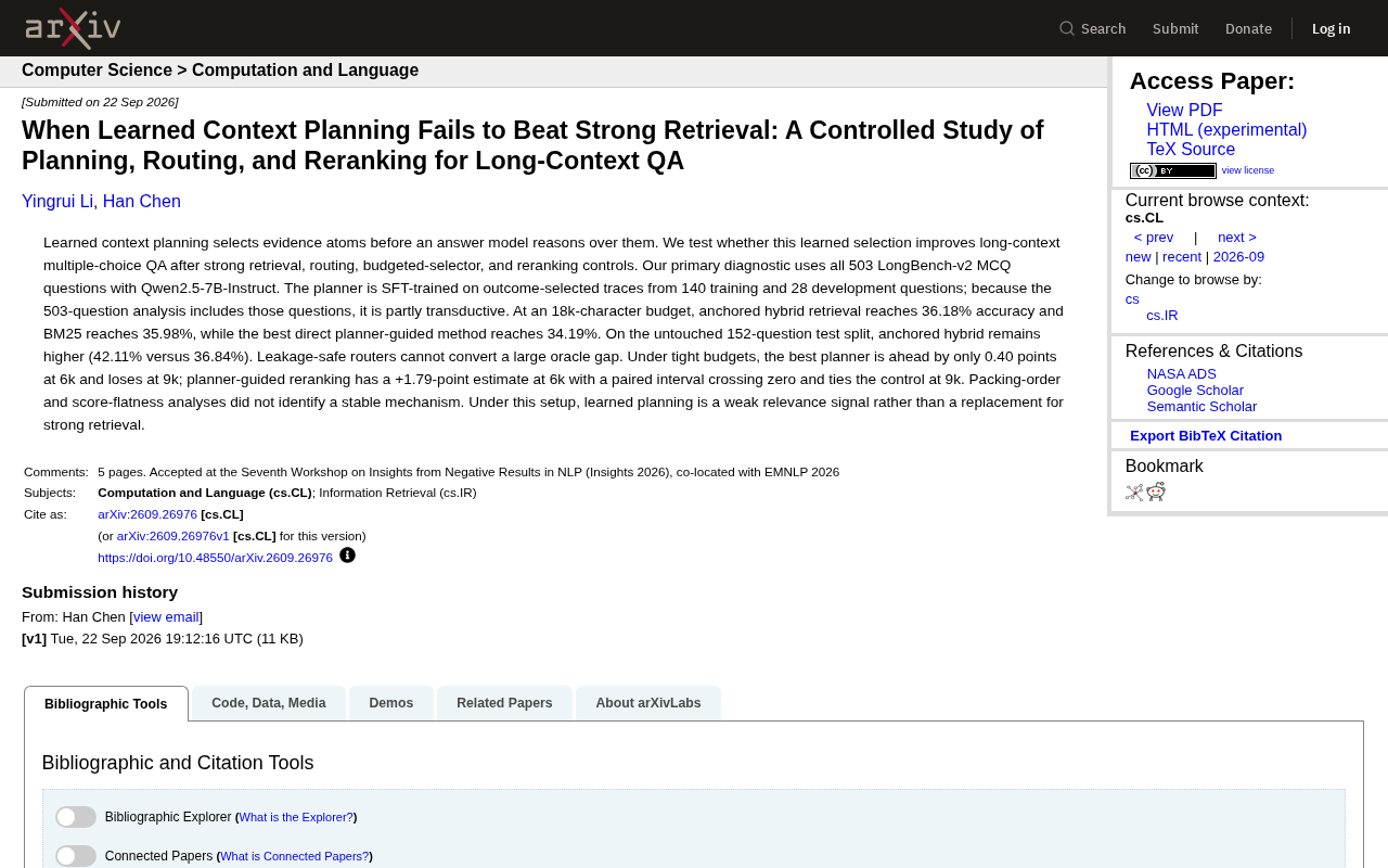 Learned Context Planning Falls Short of Strong Retrieval: A Long-Context QA Comparative Study