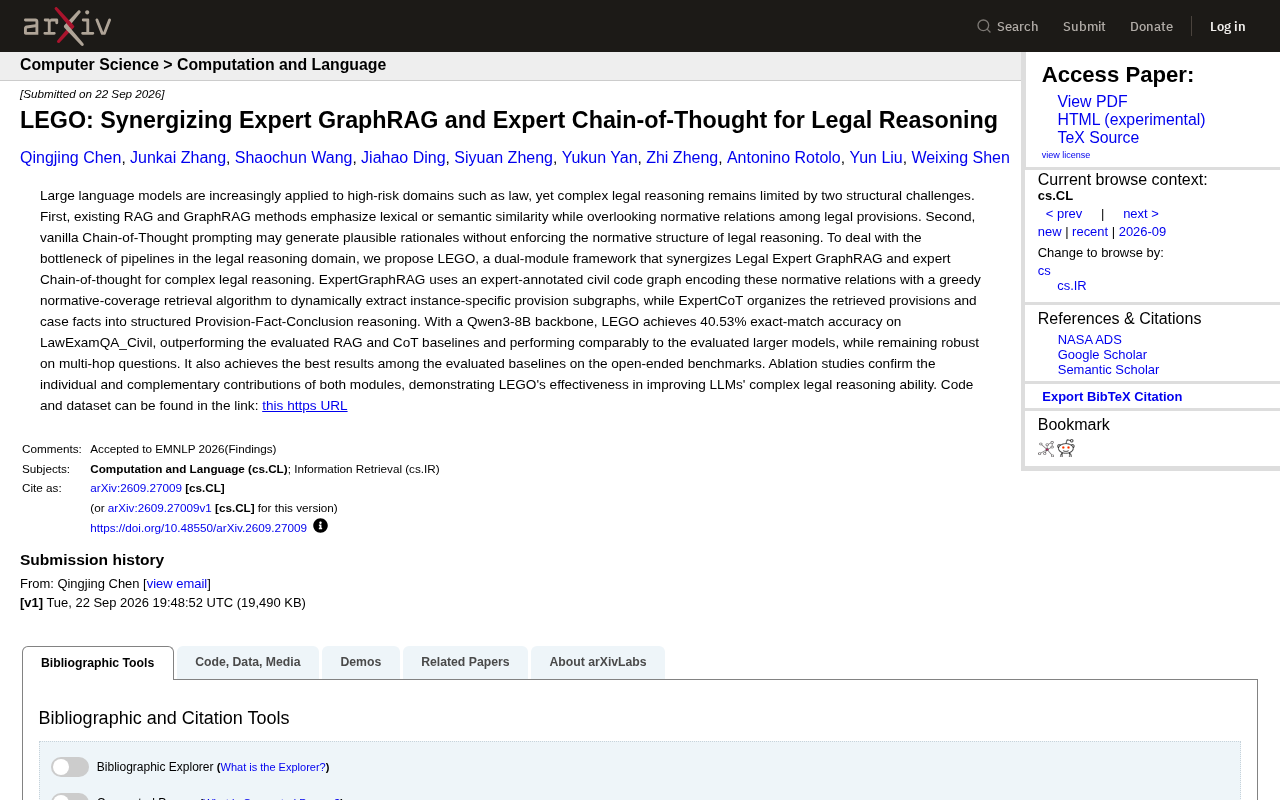 LEGO框架:GraphRAG与专家思维链协同破解法律推理难题