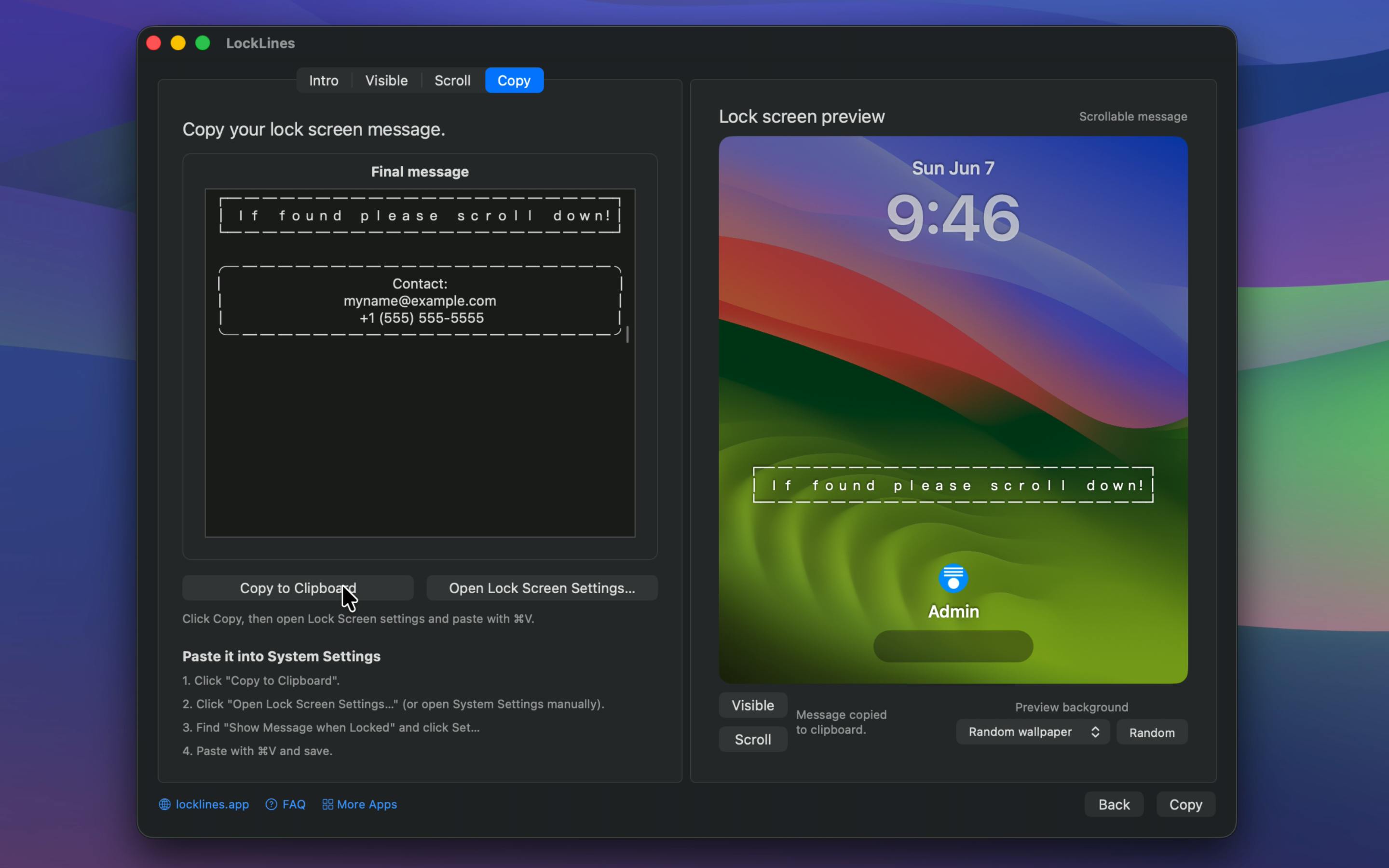 LockLines: Craft the Perfect Custom Message for Your Mac Lock Screen