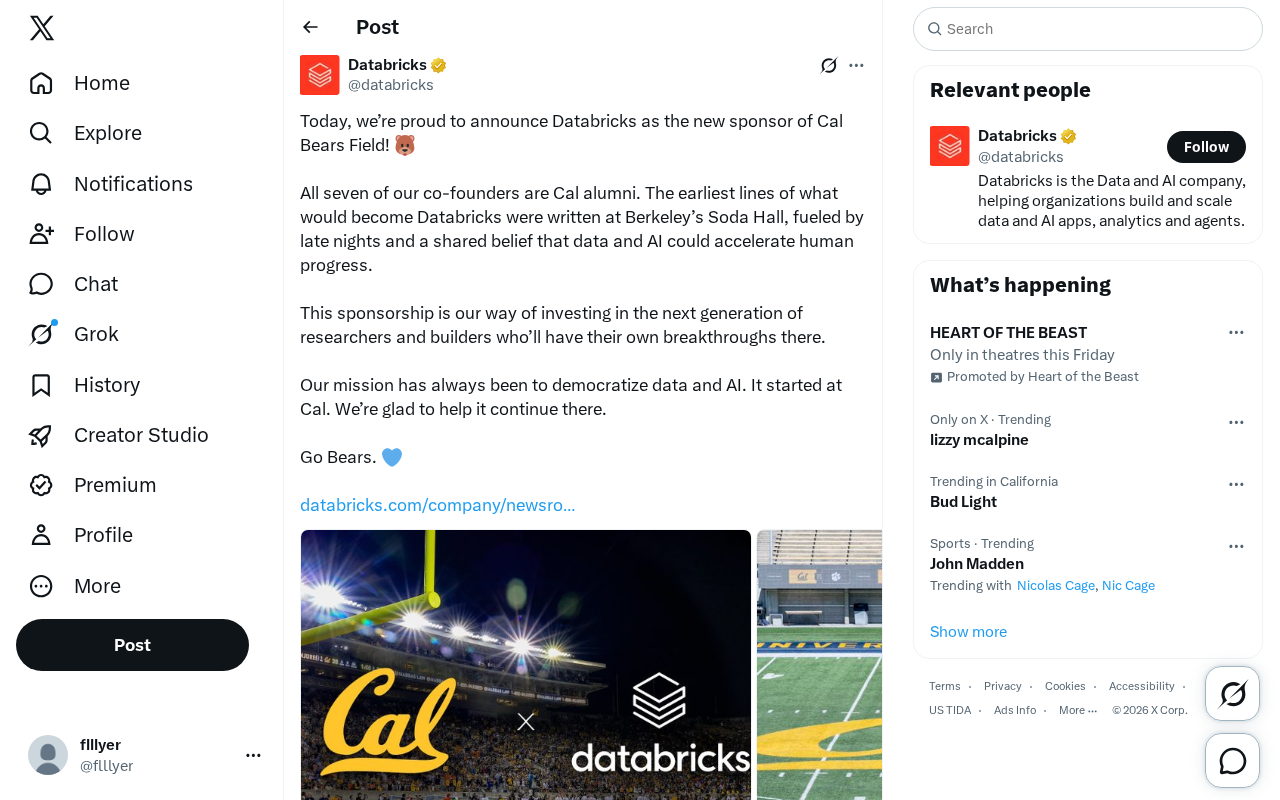 Databricks Names Cal Bears Stadium at UC Berkeley: A Return to Where It All Began