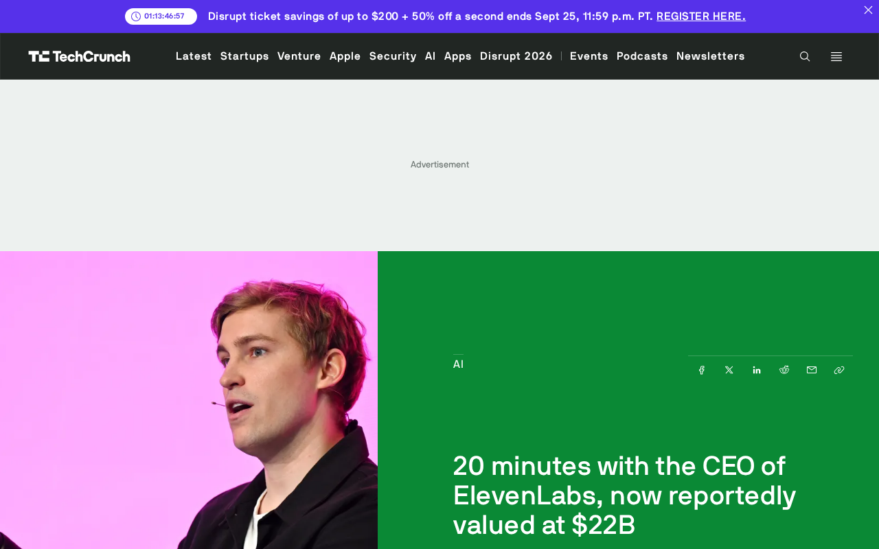 In Conversation with the ElevenLabs CEO: AI Voice Thinking Behind a $22 Billion Valuation
