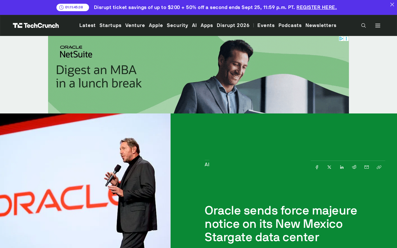 Oracle Issues Force Majeure Notice on Its New Mexico Stargate Data Center