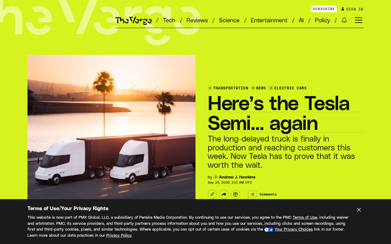 Tesla Semi Finally Enters Mass Production: A Heavy-Truck Promise Nearly a Decade in the Making