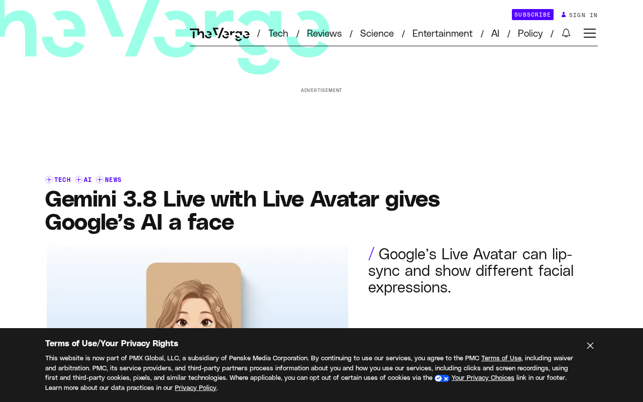 Gemini 3.8 Live Introduces Live Avatar: Google AI Now Has a Face That Talks