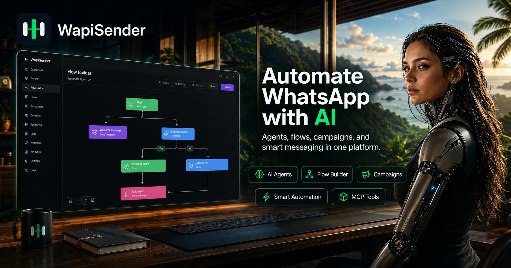 WapiSender:用AI与可视化流程打造WhatsApp自动化