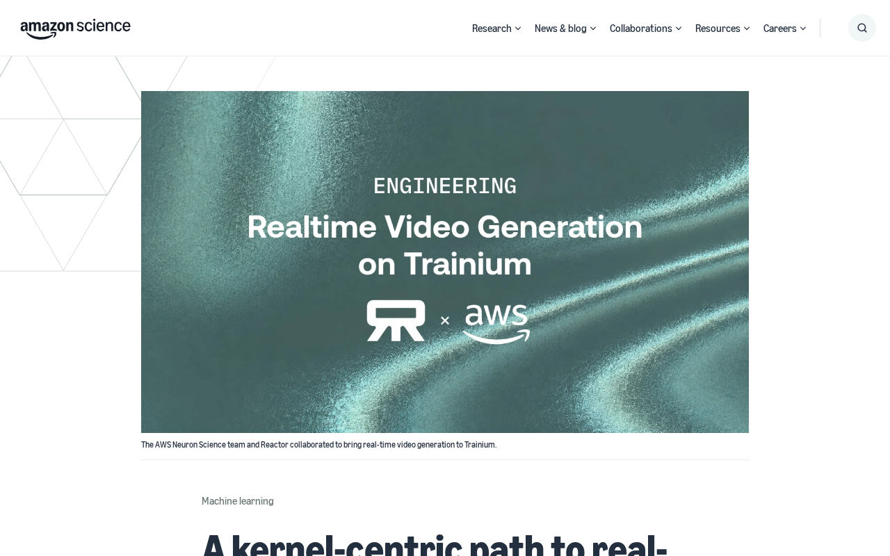 Kernel-Centric: Achieving Real-Time Video Generation on Trainium